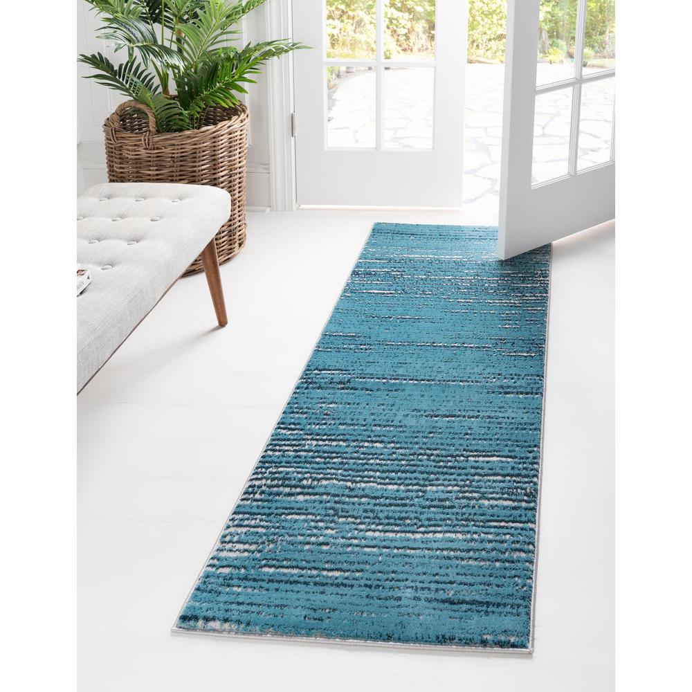 Unique Loom 12 Ft Runner in Blue (3154255). Picture 2