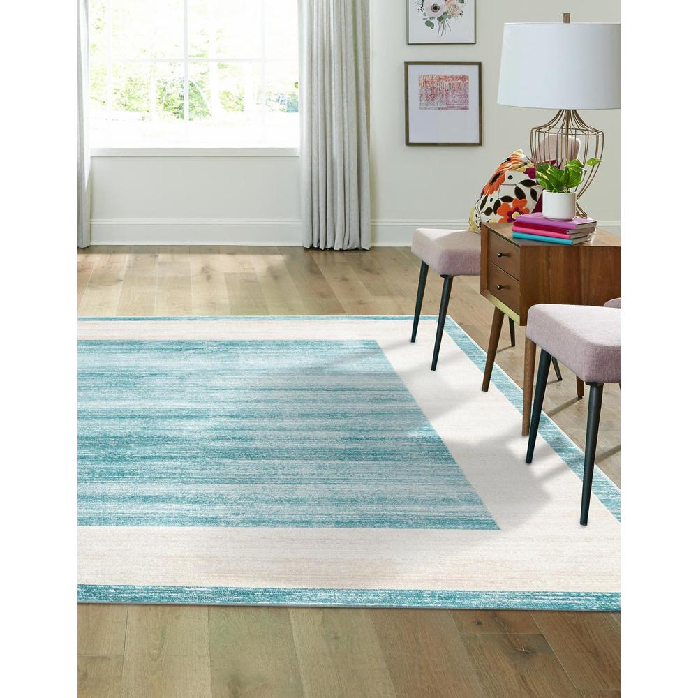 Uptown Yorkville Area Rug 7' 10" x 7' 10", Square Turquoise. Picture 2