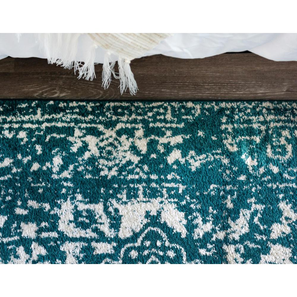 Unique Loom 5 Ft Square Rug in Turquoise (3150384). Picture 6