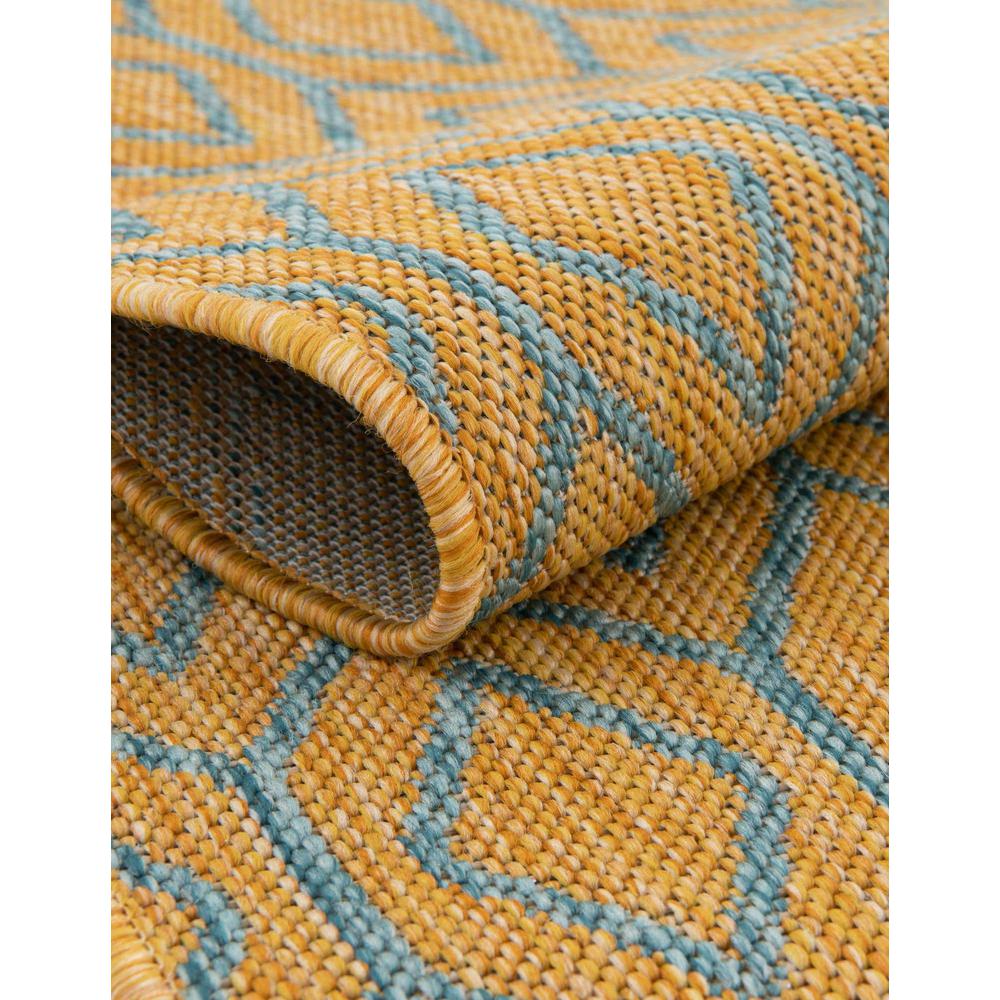 Jill Zarin Outdoor Turks and Caicos Area Rug 2' 0" x 6' 0", Runner Yellow and Aqua. Picture 8