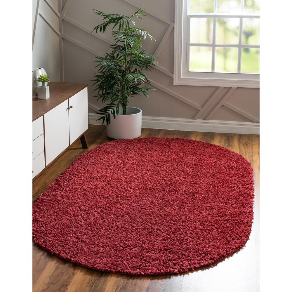Unique Loom 5x8 Oval Rug in Poppy (3153430). Picture 2