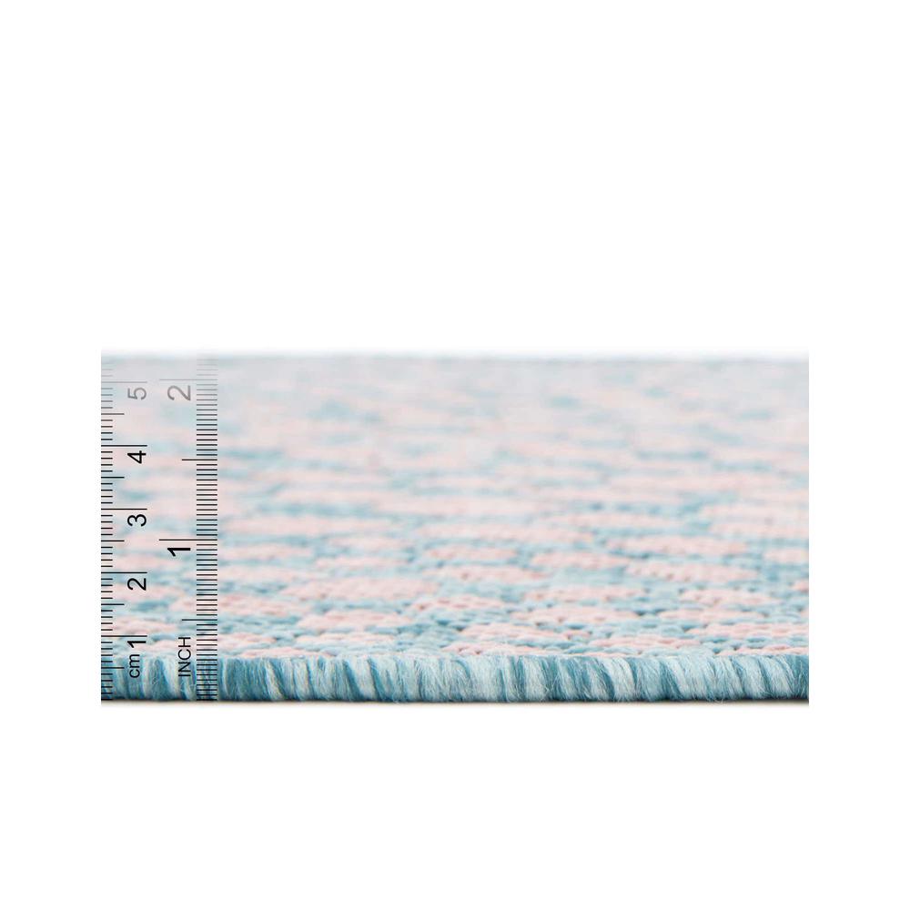 Jill Zarin Outdoor Cape Town Area Rug 2' 0" x 6' 0", Runner Pink and Aqua. Picture 5