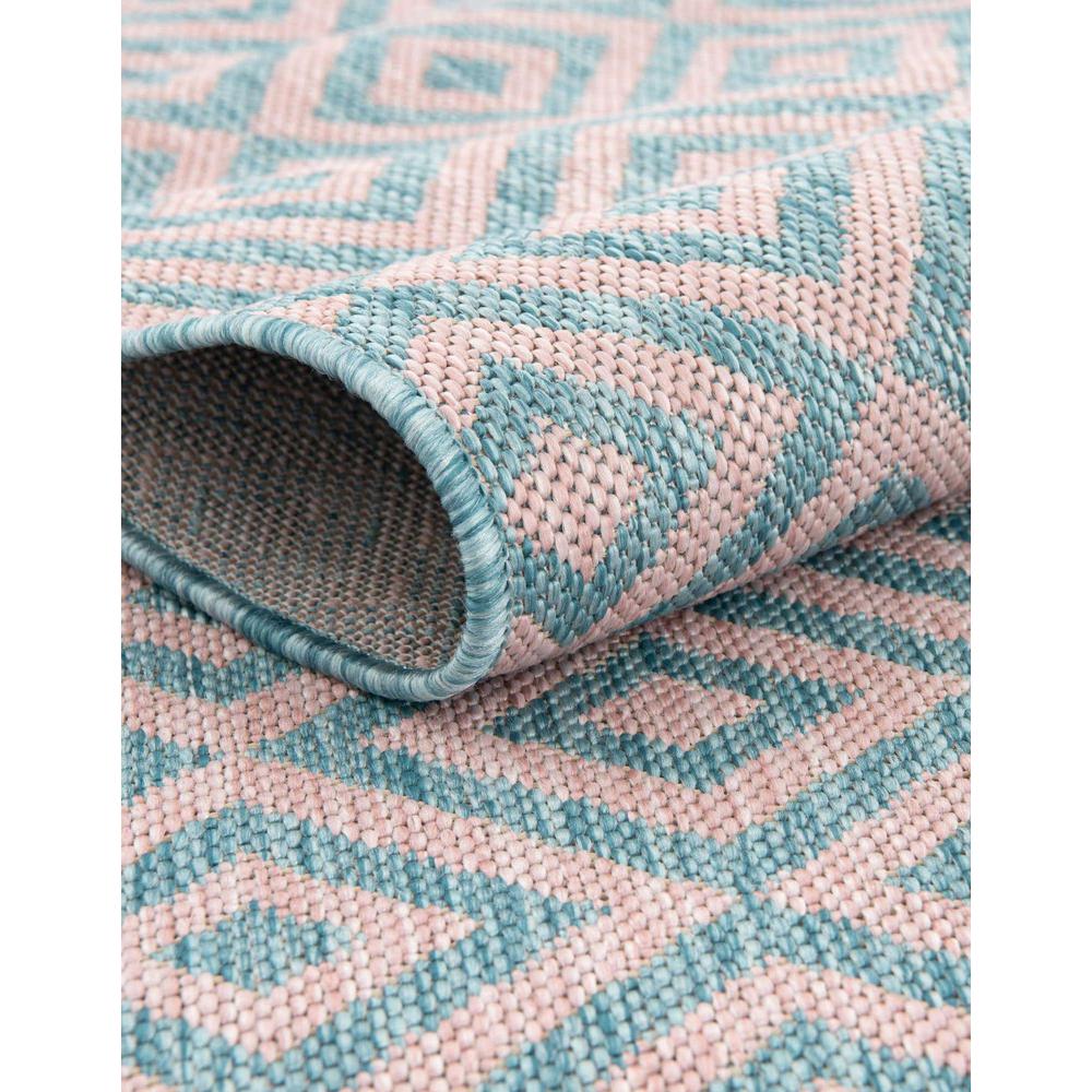 Jill Zarin Outdoor Costa Rica Area Rug 10' 8" x 10' 8", Round Pink and Aqua. Picture 7