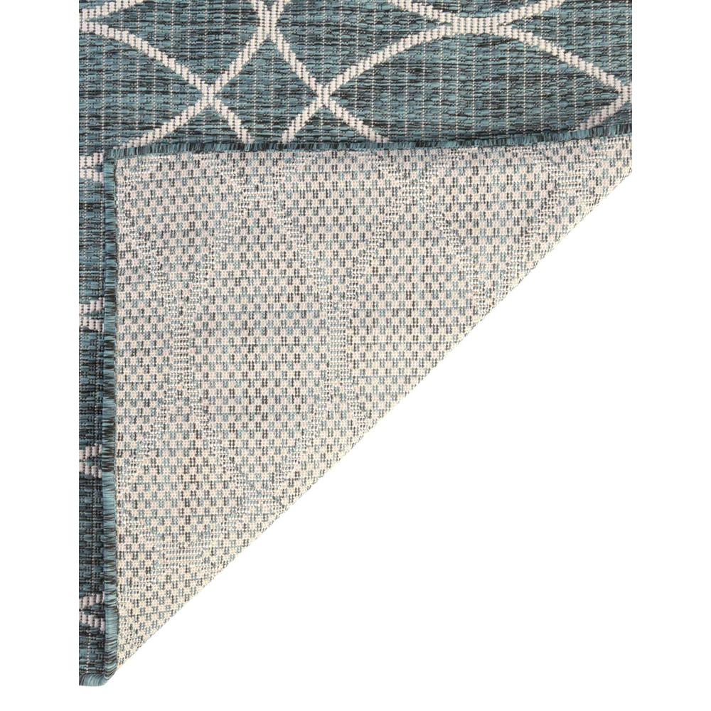 Outdoor Trellis Collection, Area Rug, Teal, 5' 3" x 7' 10", Rectangular. Picture 7