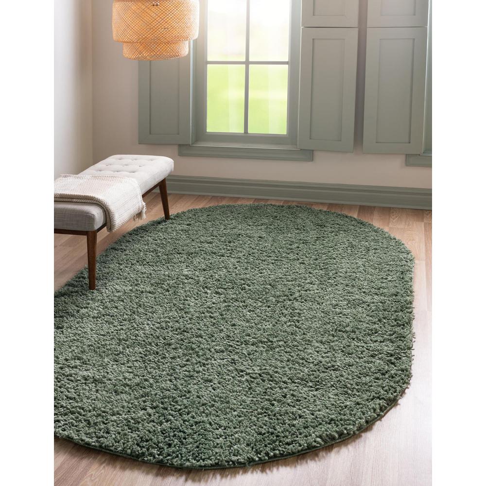 Unique Loom 5x8 Oval Rug in Sage (3153404). Picture 2