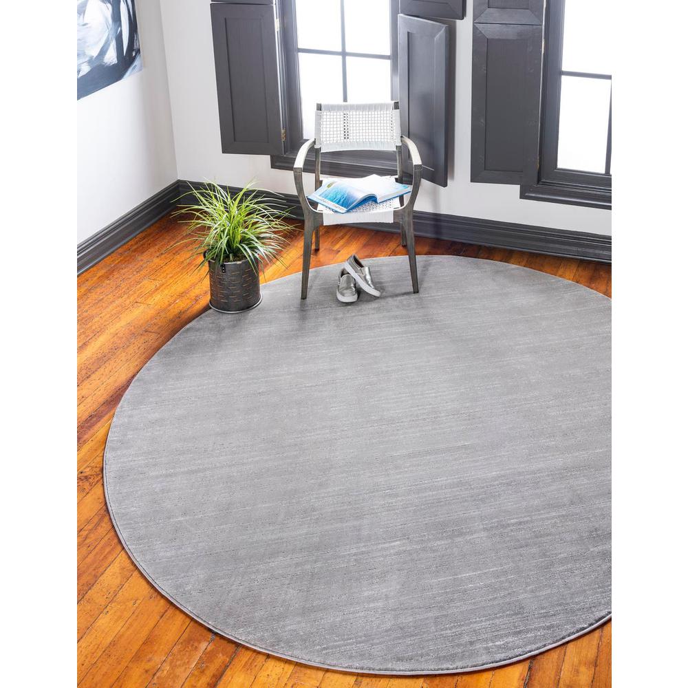 Uptown Madison Avenue Area Rug 5' 3" x 5' 3", Round Gray. Picture 2