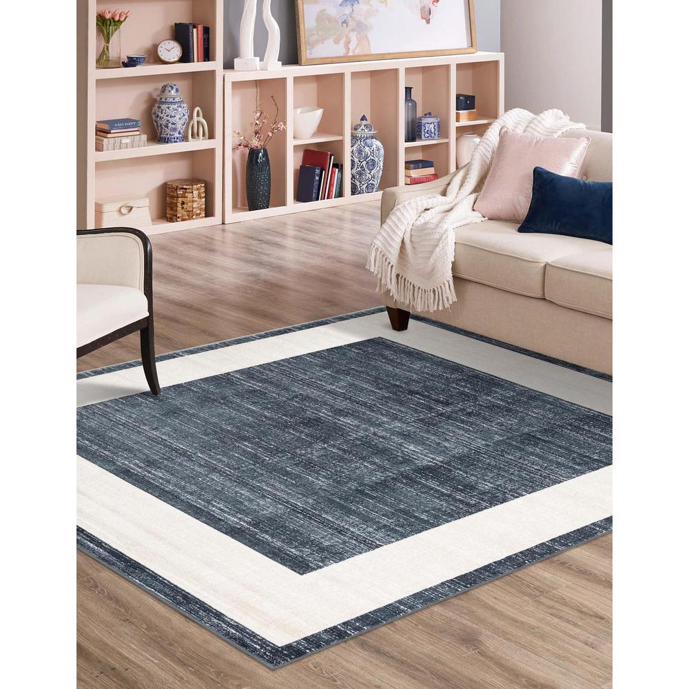 Uptown Yorkville Area Rug 7' 10" x 7' 10", Square Navy Blue. Picture 2