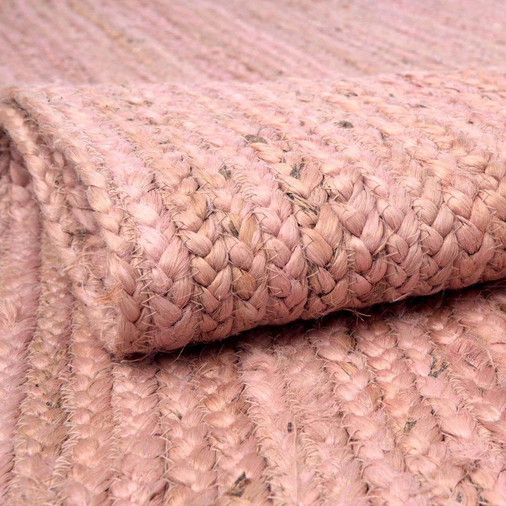 Braided Jute Collection, Area Rug, Light Pink, 8' 0" x 10' 0", Rectangular. Picture 8