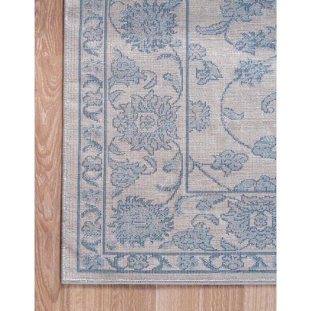 Boston Floral Area Rug 3' 3" x 19' 8", Runner White Blue. Picture 6