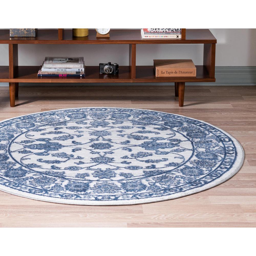 Unique Loom 5 Ft Round Rug in Ivory (3150717). Picture 3
