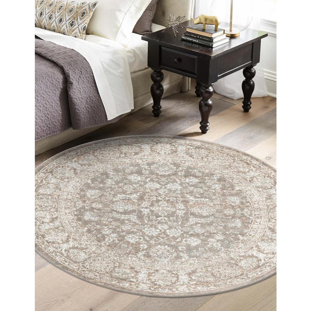 Uptown Area Rug 5' 3" x 5' 3", Round - Gray. Picture 2