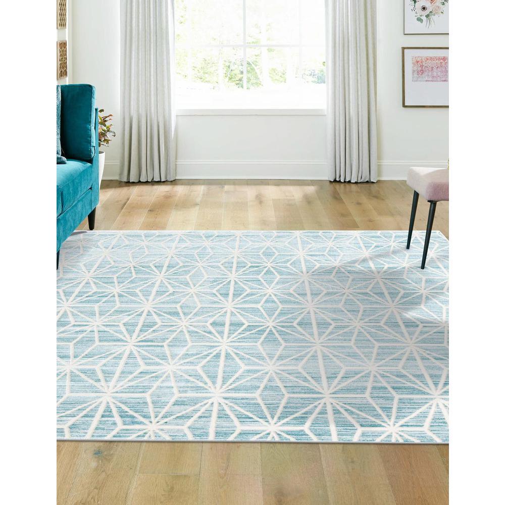 Uptown Fifth Avenue Area Rug 1' 8" x 1' 8", Square Blue. Picture 2