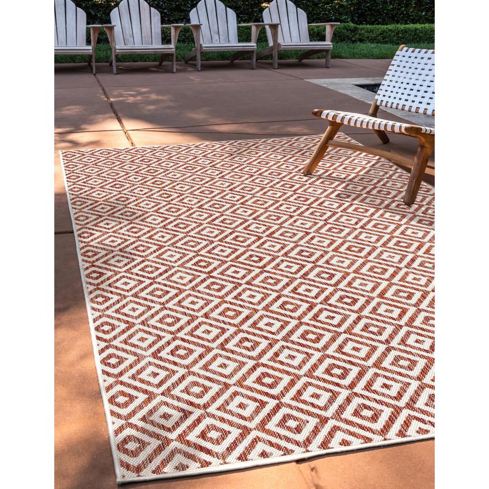 Jill Zarin Outdoor Collection, Area Rug, Rust Red, 3' 3" x 5' 3", Rectangular. Picture 2