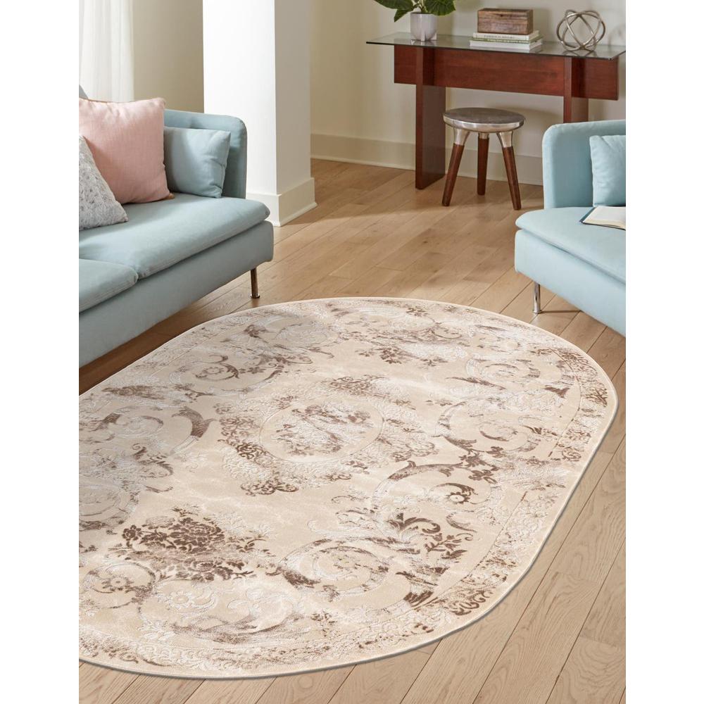 Finsbury Diana Area Rug 5' 3" x 8' 0", Oval Beige. Picture 2