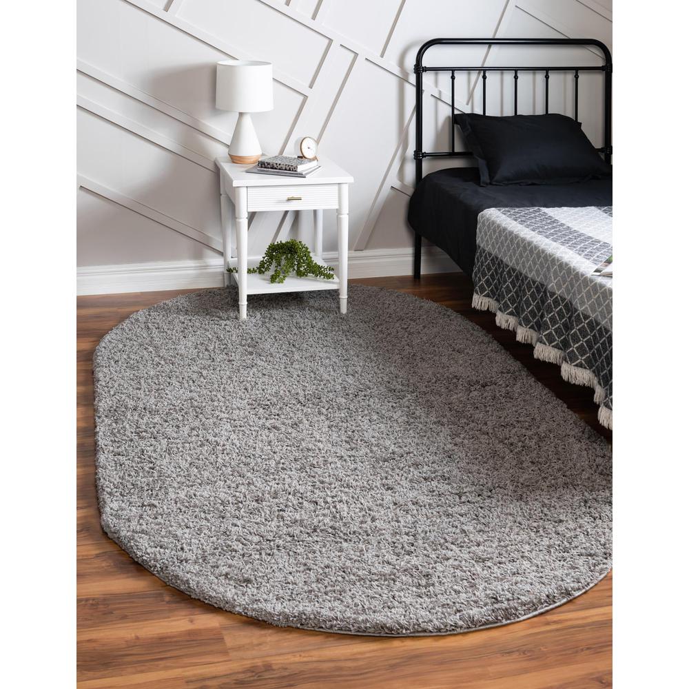 Unique Loom 5x8 Oval Rug in Cloud Gray (3151300). Picture 2