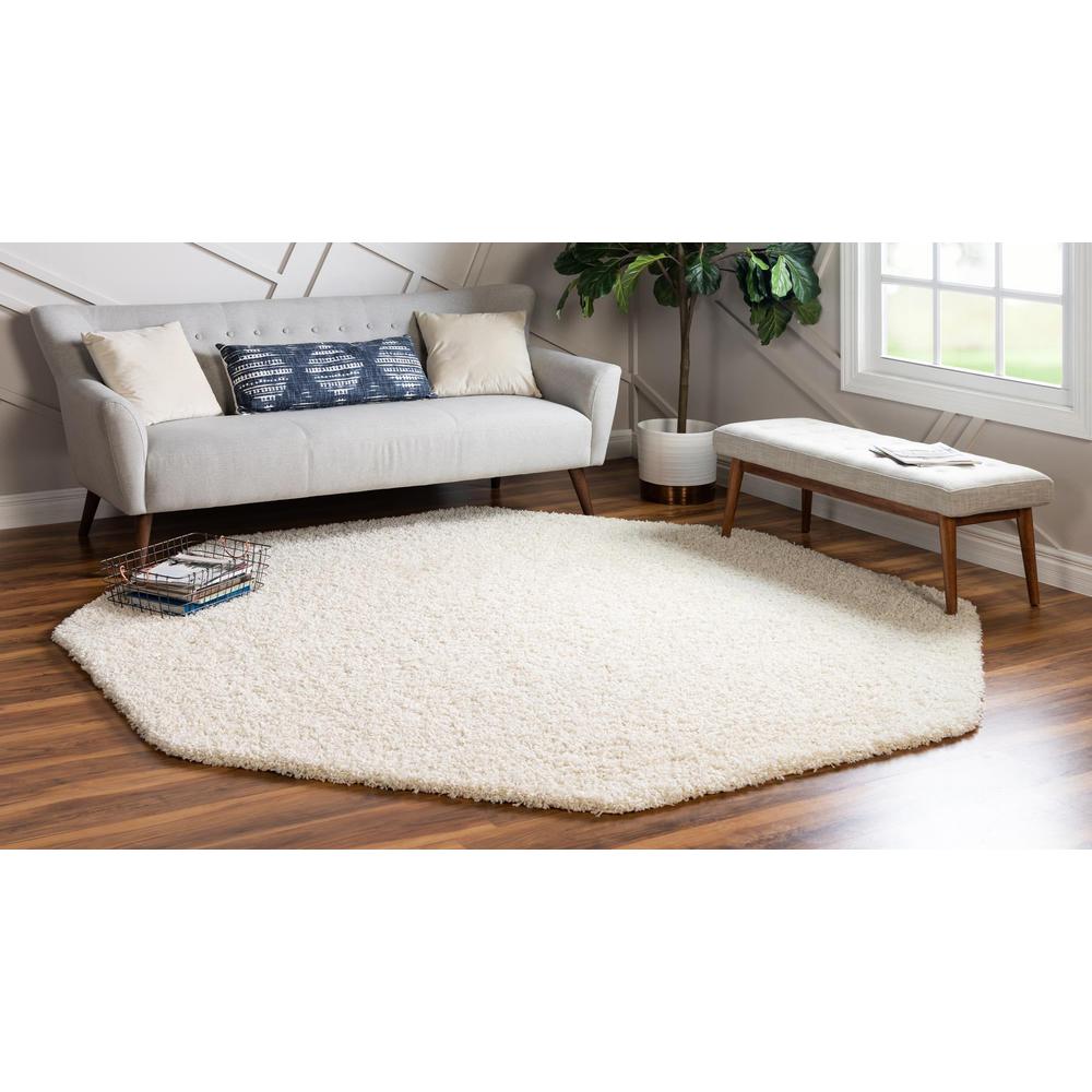 Unique Loom 4 Ft Octagon Rug in Snow White (3151337). Picture 5