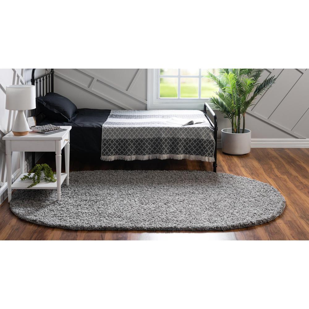 Unique Loom 5x8 Oval Rug in Cloud Gray (3151300). Picture 4