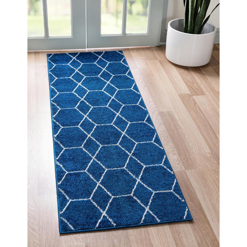 Unique Loom 10 Ft Runner in Navy Blue (3151583). Picture 2