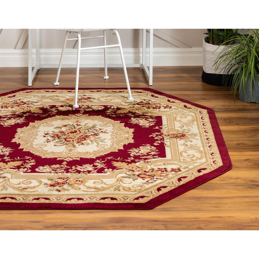Unique Loom 8 Ft Octagon Rug in Burgundy (3153875). Picture 3