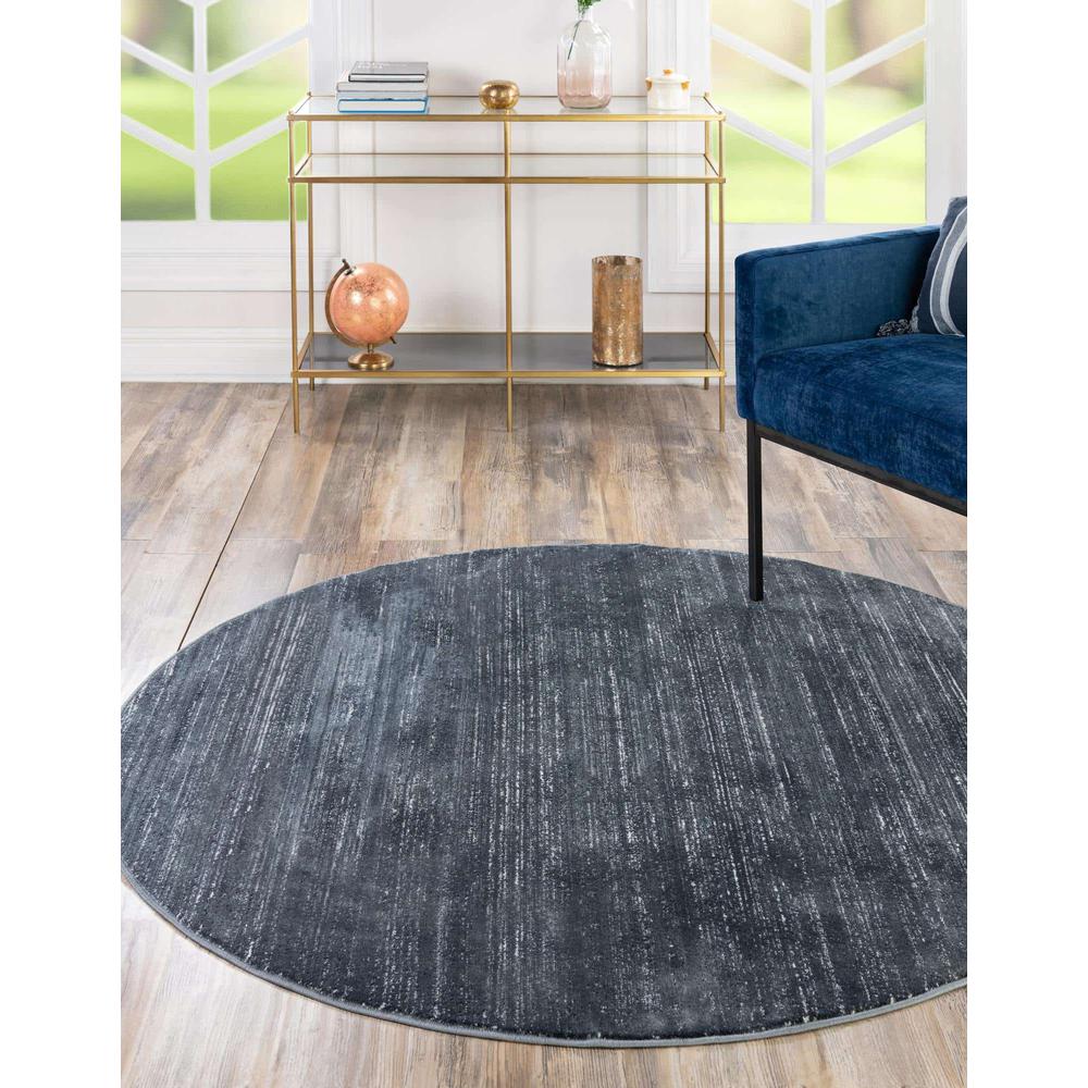 Uptown Madison Avenue Area Rug 6' 1" x 6' 1", Round Navy Blue. Picture 2