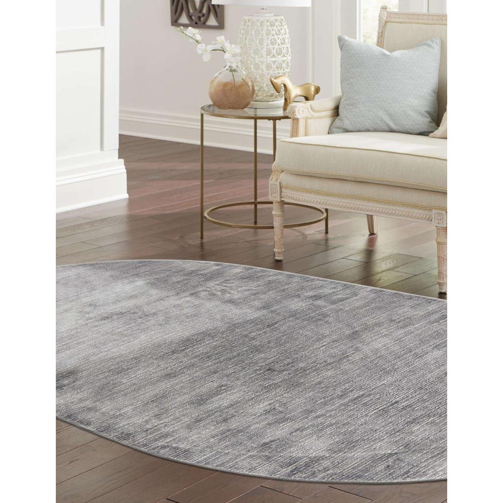 Finsbury Kate Area Rug 5' 3" x 8' 0", Oval Gray. Picture 3
