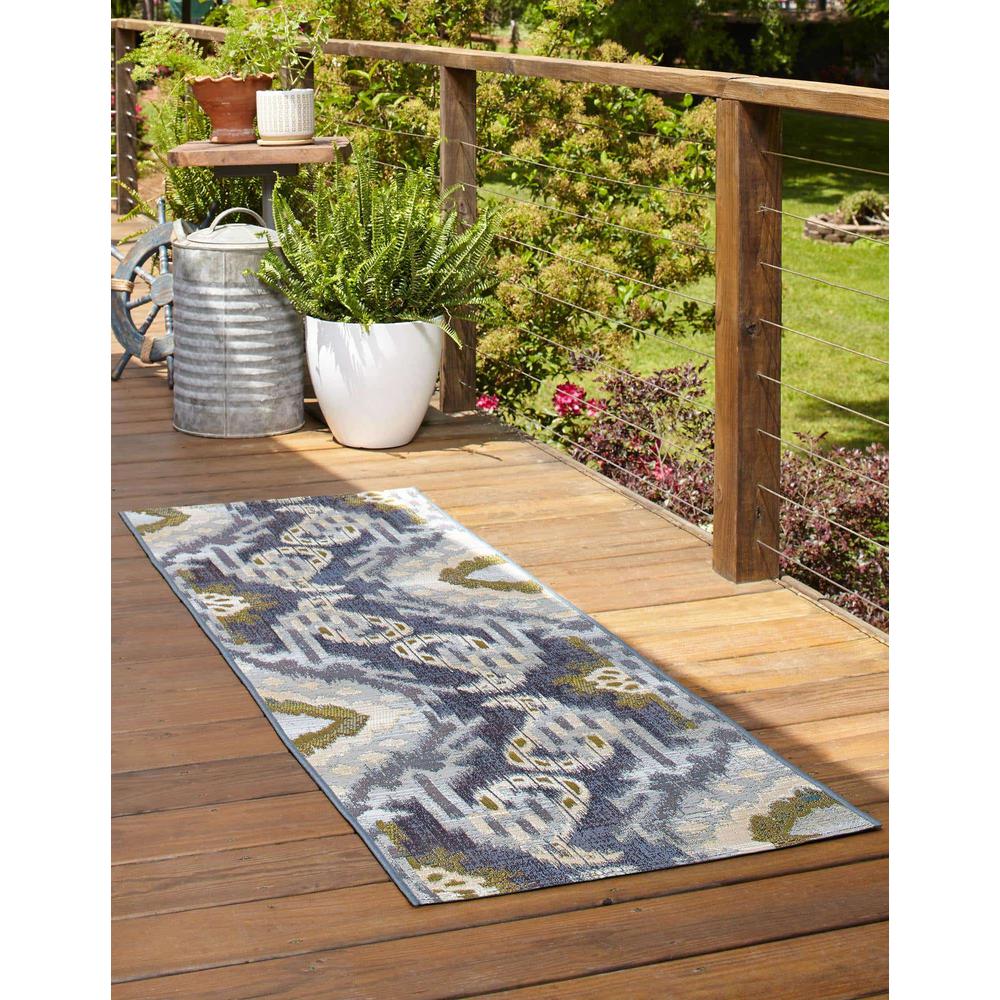 Outdoor Modern Collection, Area Rug, Blue, 2' 0" x 5' 0", Runner. Picture 3