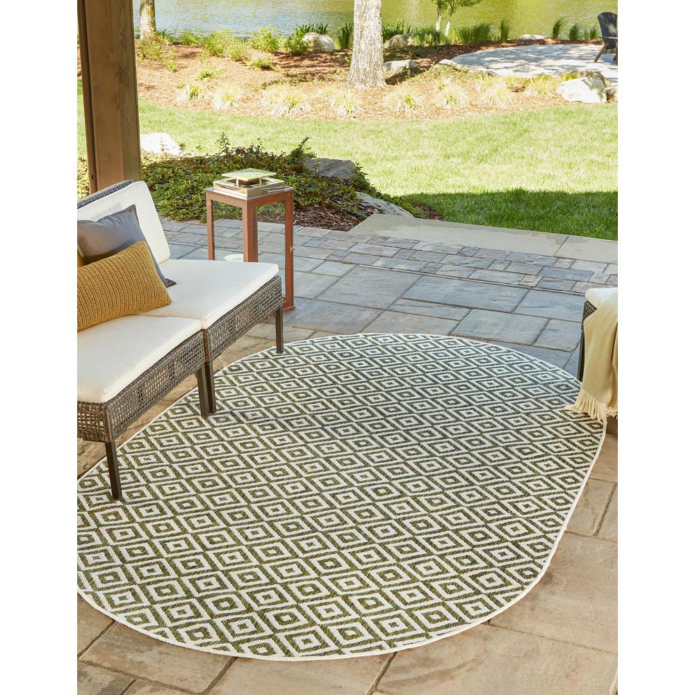 Jill Zarin Outdoor Costa Rica Area Rug 5' 3" x 8' 0", Oval Green. Picture 2