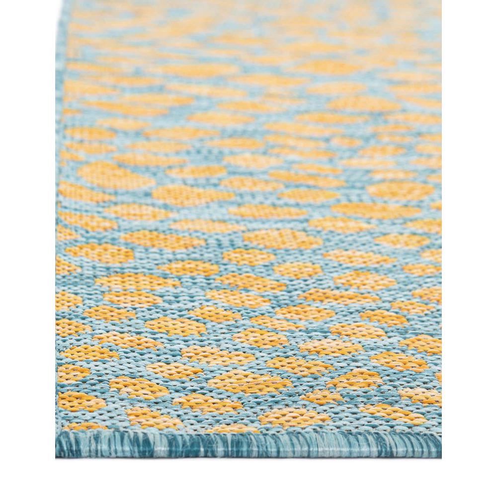 Jill Zarin Outdoor Cape Town Area Rug 2' 0" x 8' 0", Runner Yellow and Aqua. Picture 10