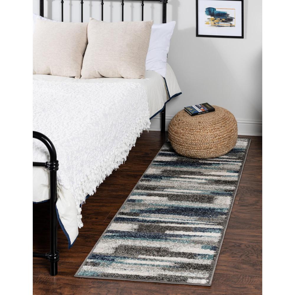 Unique Loom 10 Ft Runner in Blue (3164372). Picture 2