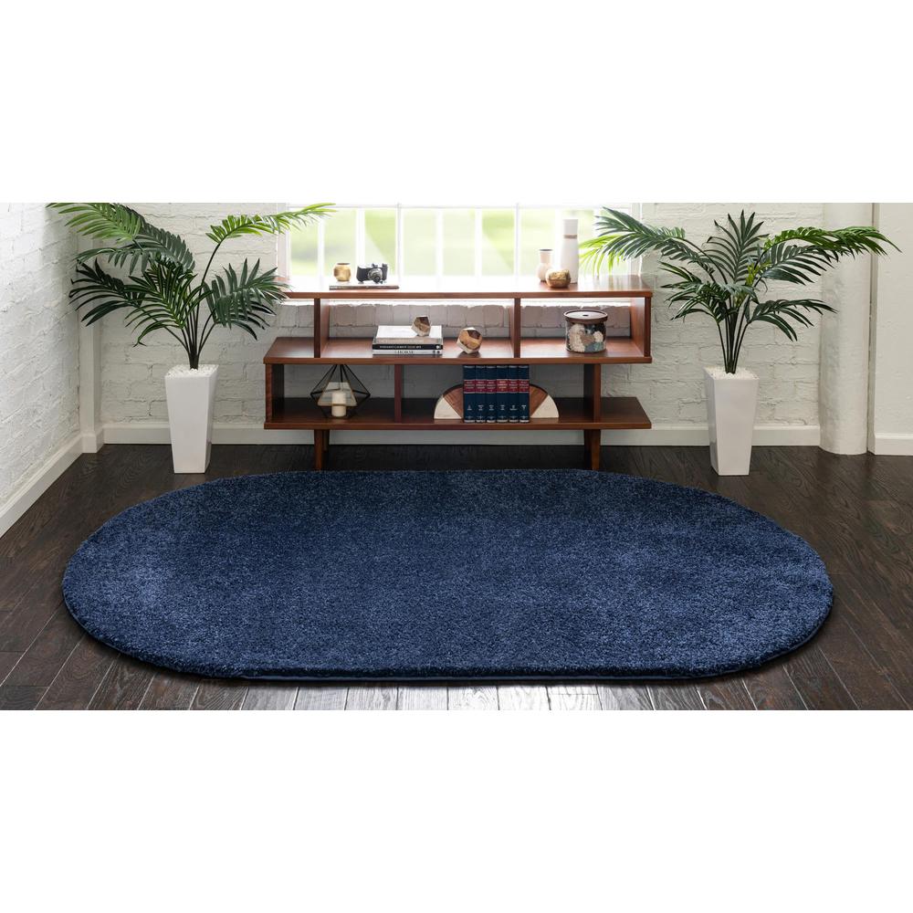 Unique Loom 5x8 Oval Rug in Navy Blue (3152912). Picture 4