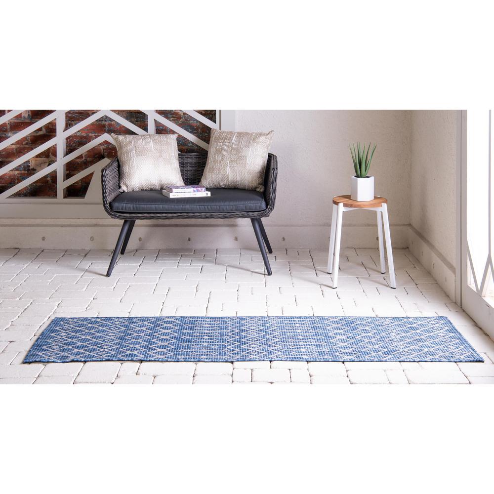 Unique Loom 12 Ft Runner in Blue (3164289). Picture 4