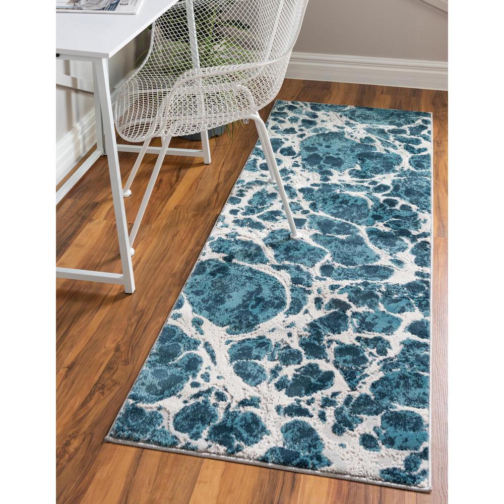 Unique Loom 12 Ft Runner in Blue (3154294). Picture 2