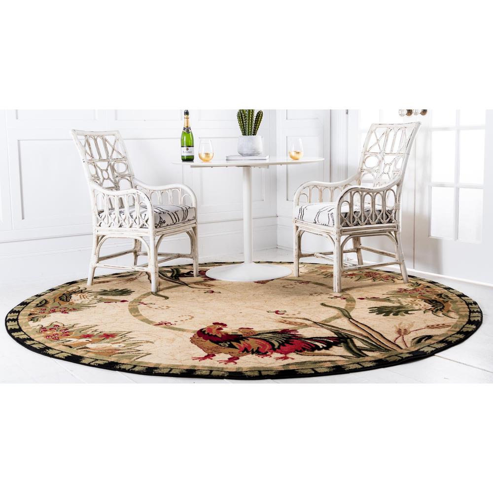 Unique Loom 5 Ft Round Rug in Ivory (3153905). Picture 3