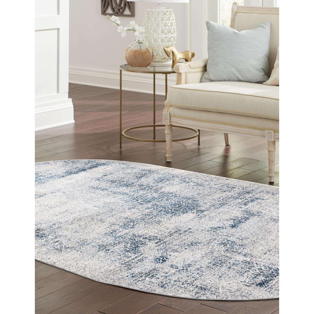 Finsbury Sarah Area Rug 7' 10" x 10' 0", Oval Blue. Picture 3