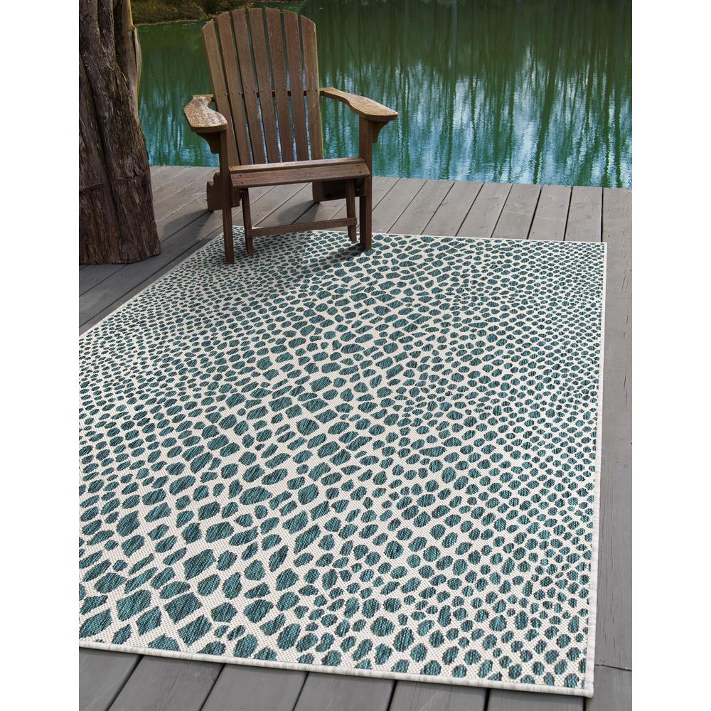 Jill Zarin Outdoor Cape Town Area Rug 10' 8" x 10' 8", Square Teal. Picture 2