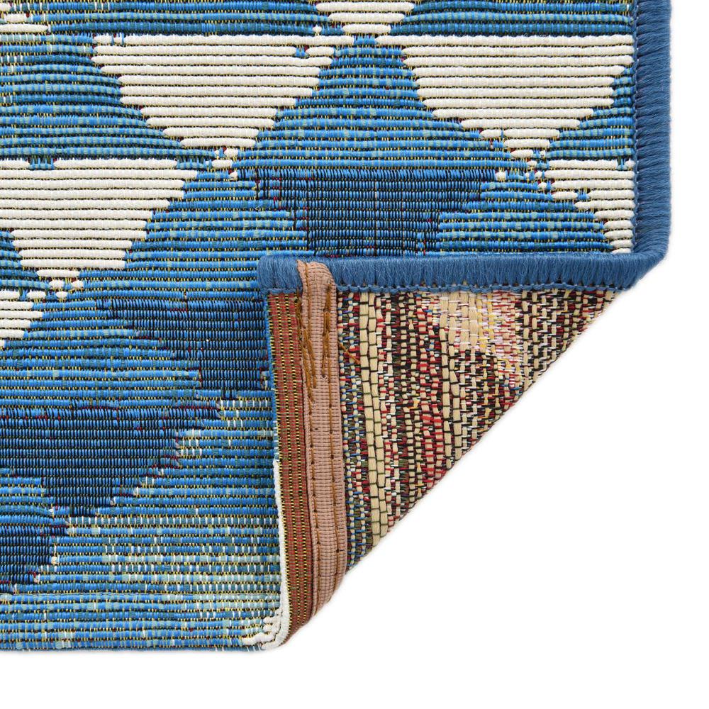 Outdoor Southwestern Collection, Area Rug, Blue, 5' 3" x 8' 0", Rectangular. Picture 5