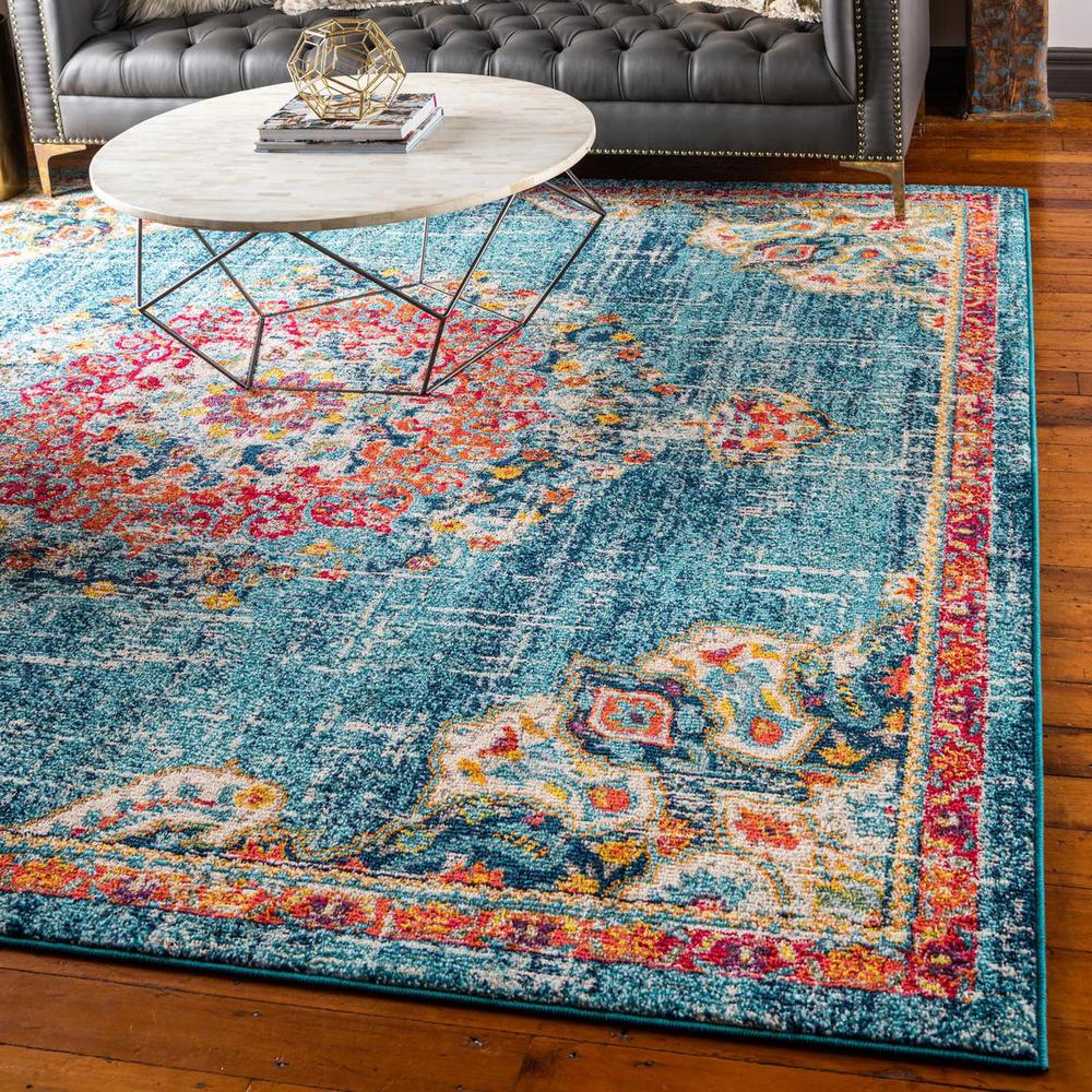 Penrose Alexis Area Rug 6' 1" x 6' 1", Square Blue. Picture 2