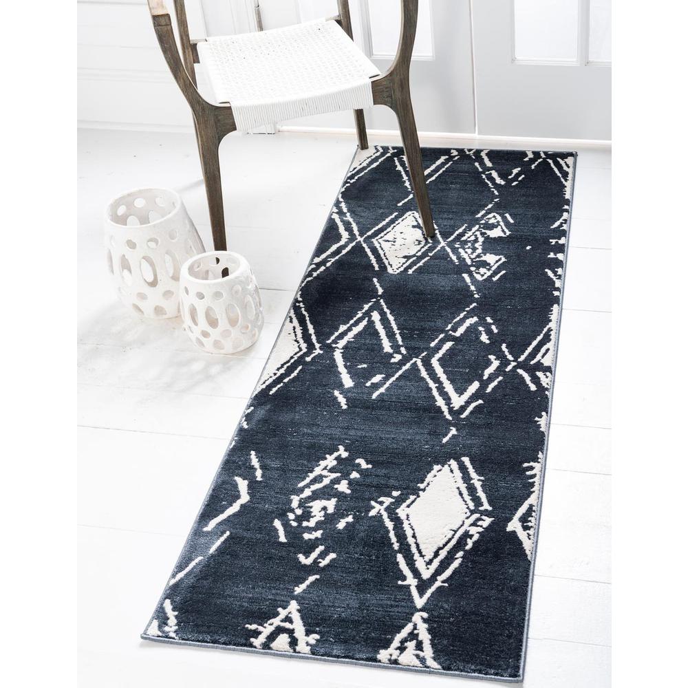 Uptown Carnegie Hill Area Rug 2' 7" x 8' 0", Runner Navy Blue. Picture 2