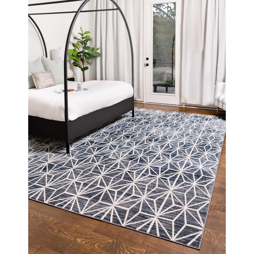 Uptown Fifth Avenue Area Rug 7' 10" x 7' 10", Square Navy Blue. Picture 2