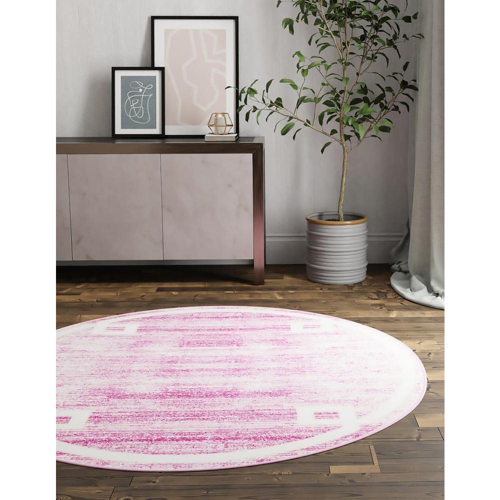 Uptown Lenox Hill Area Rug 3' 1" x 3' 1", Round Pink. Picture 2
