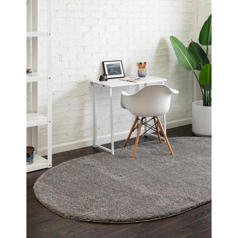 Unique Loom 5x8 Oval Rug in Gray (3152897). Picture 3