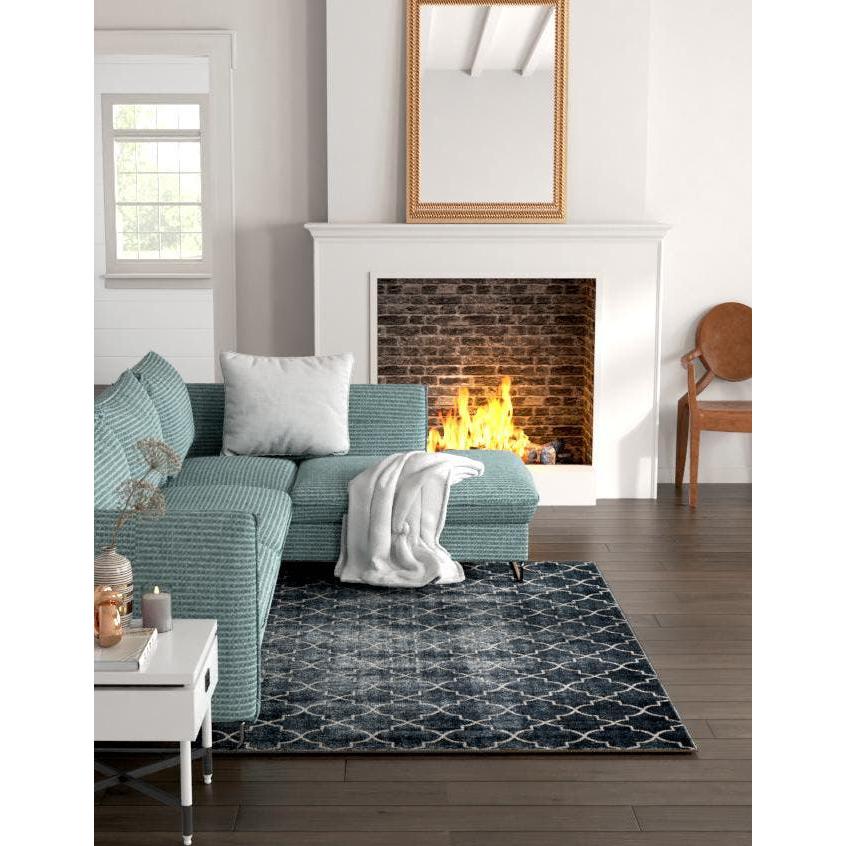 Uptown Area Rug 7' 10" x 10' 0", Rectangular - Navy Blue. Picture 2