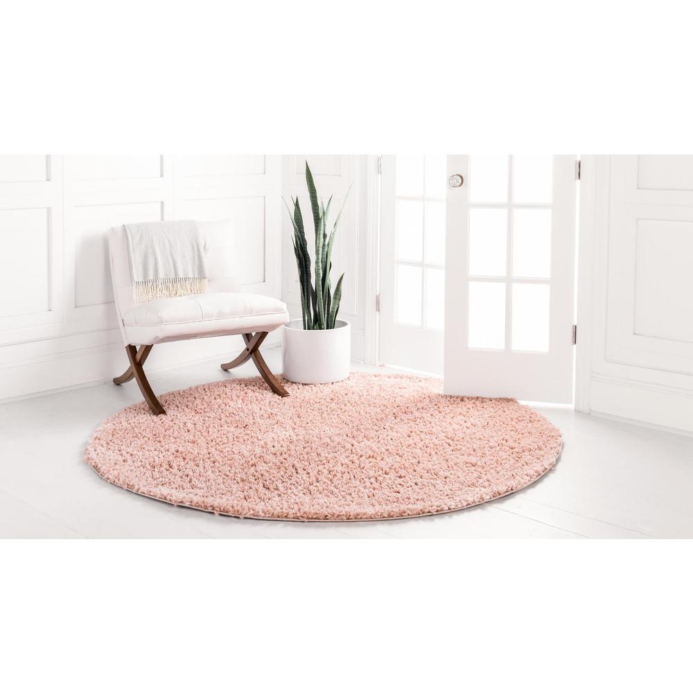 Unique Loom 10 Ft Round Rug in Dusty Rose (3153388). Picture 4