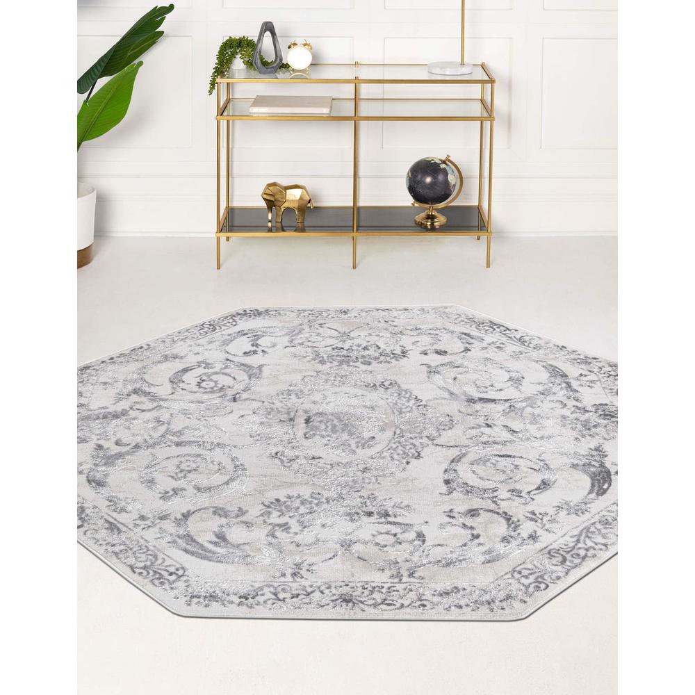 Finsbury Diana Area Rug 7' 10" x 7' 10", Octagon Gray. Picture 2