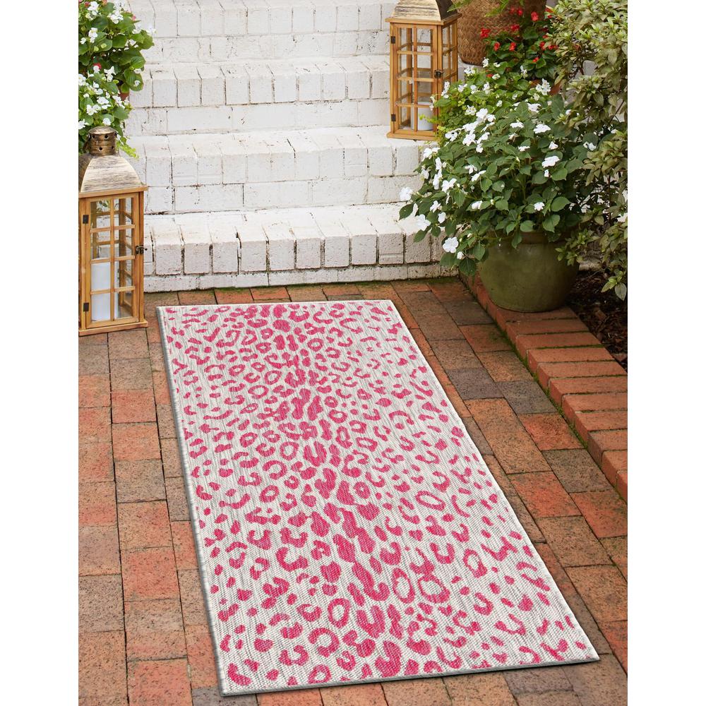 Outdoor Safari Collection, Area Rug, Pink Gray, 2' 0" x 6' 0", Runner. Picture 3
