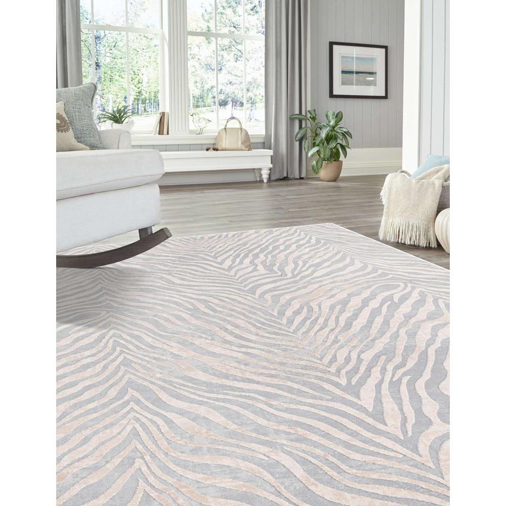 Finsbury Meghan Area Rug 5' 3" x 8' 0", Rectangular Gray and Ivory. Picture 3