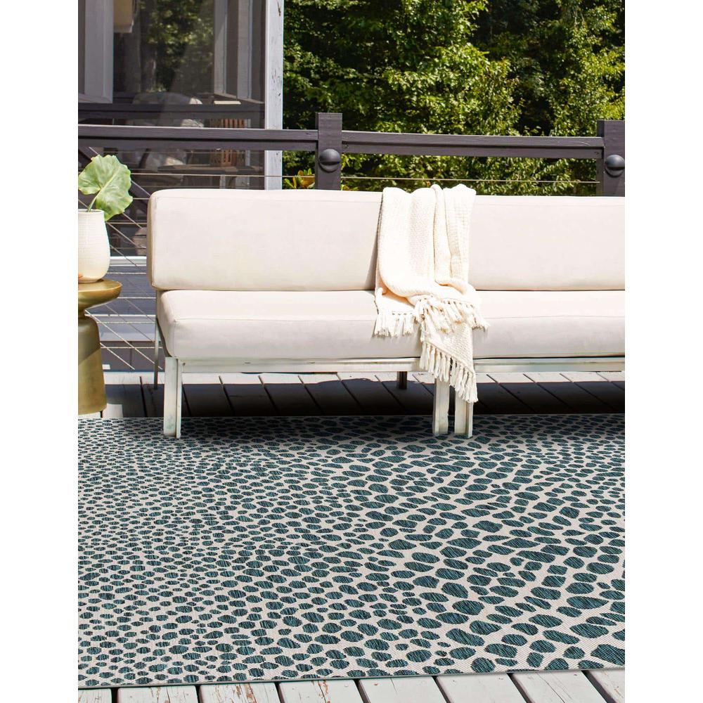 Jill Zarin Outdoor Cape Town Area Rug 10' 8" x 10' 8", Square Teal. Picture 3