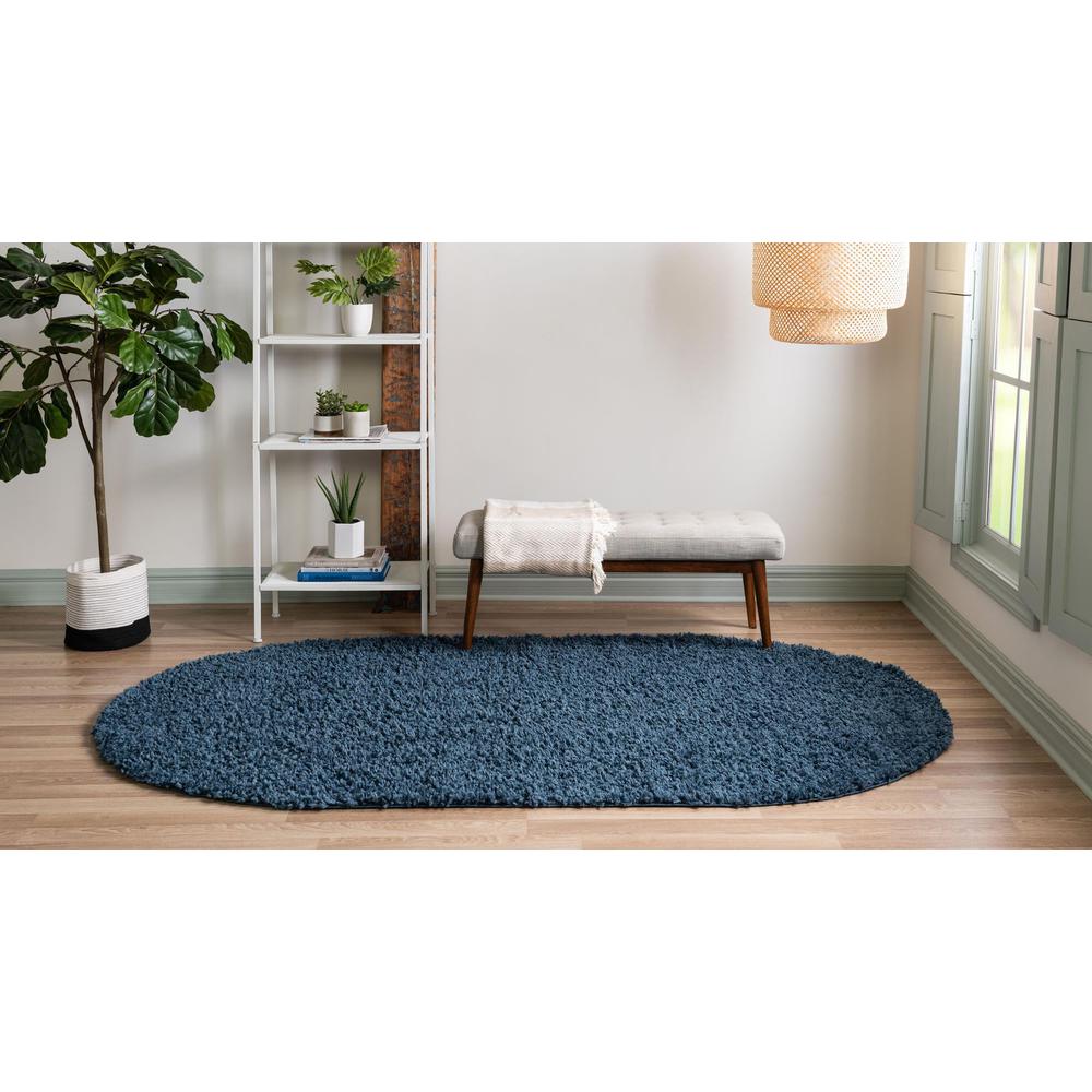 Unique Loom 5x8 Oval Rug in Marine Blue (3153326). Picture 4