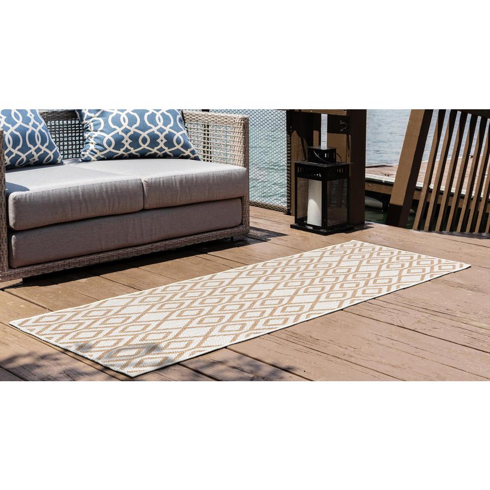 Jill Zarin Outdoor Turks and Caicos Area Rug 2' 0" x 8' 0", Runner Beige. Picture 3