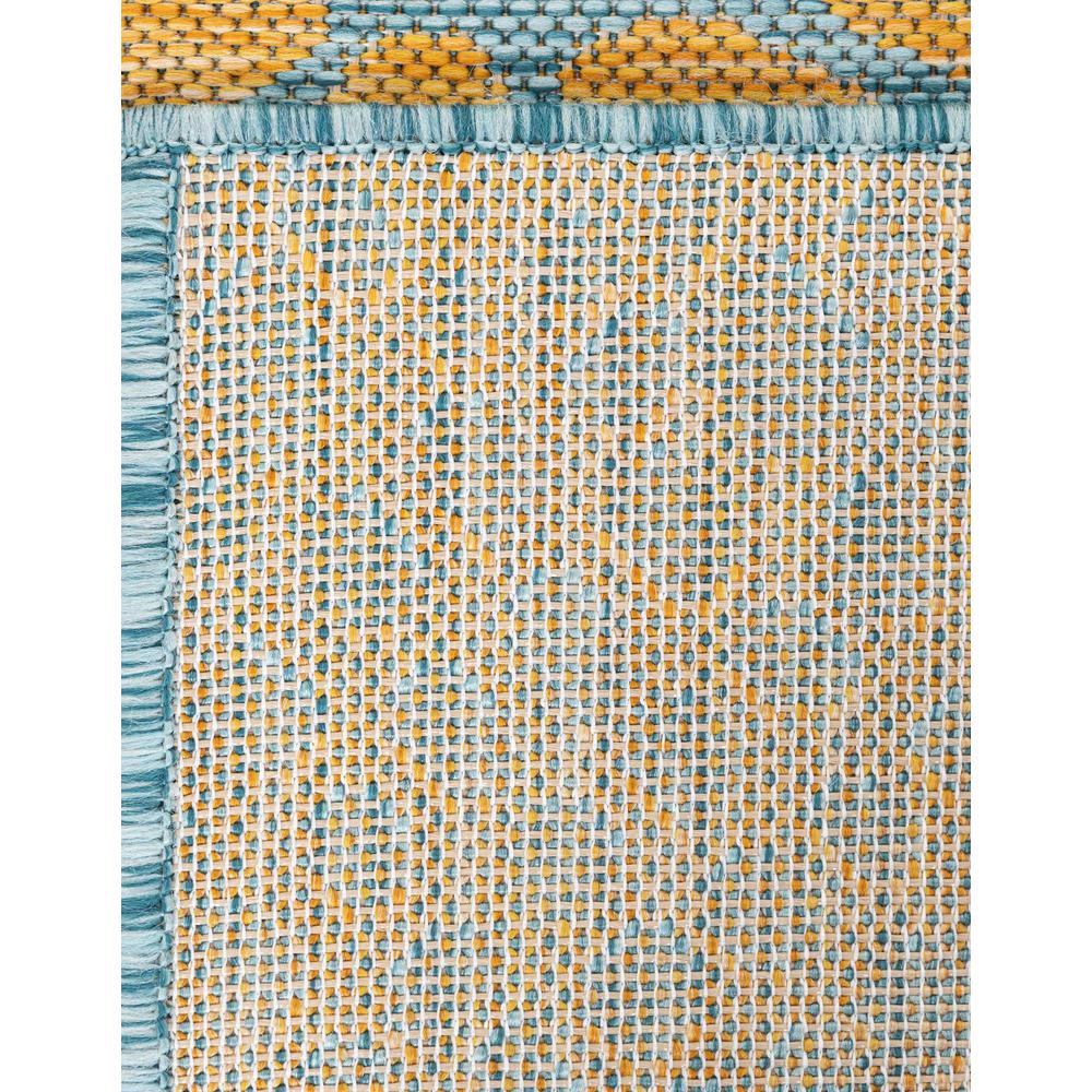 Jill Zarin Outdoor Cape Town Area Rug 2' 0" x 8' 0", Runner Yellow and Aqua. Picture 7